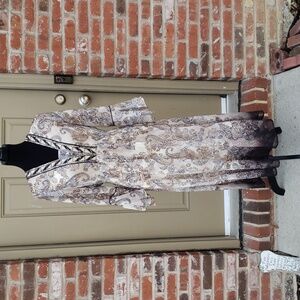 Reba Womens Babydoll Bell Sleeves Maxi Dress Size M Whimsical Dark Fairy Paisley